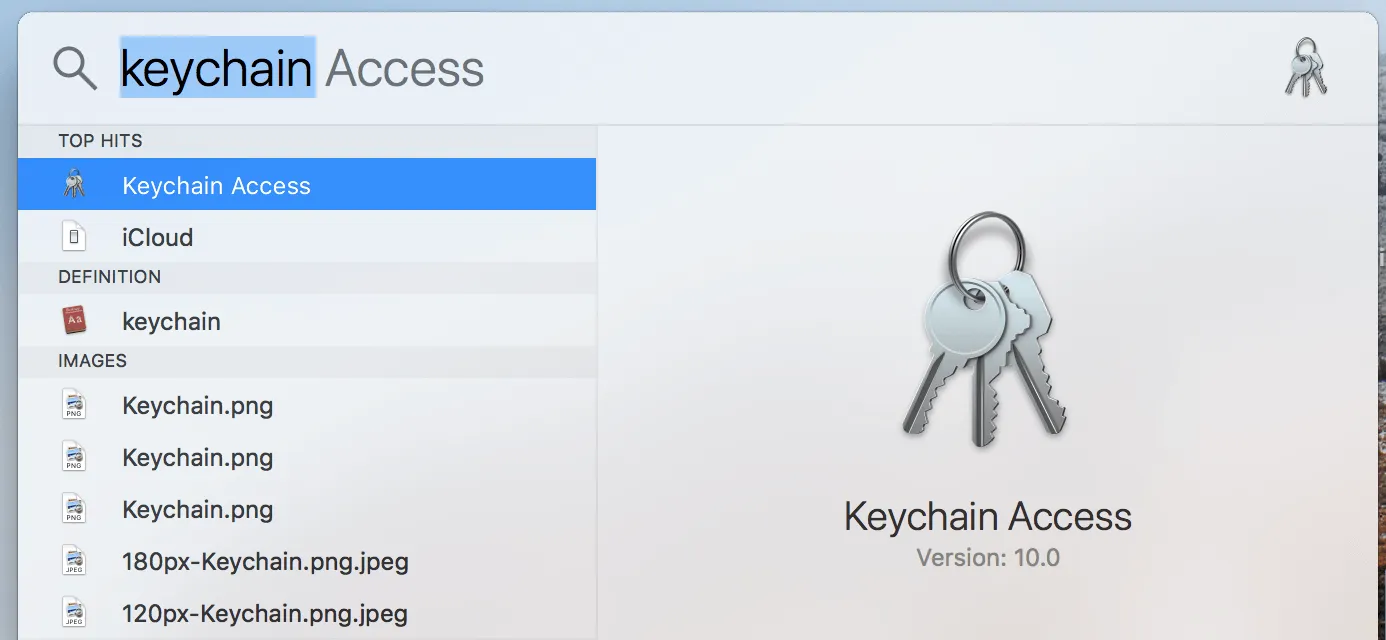 macOS Keychain access