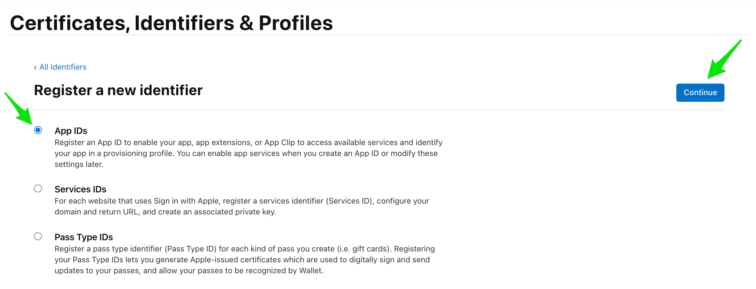 iPhone Developer Connection Portal, Certificates, IDs &#x26; Profiles