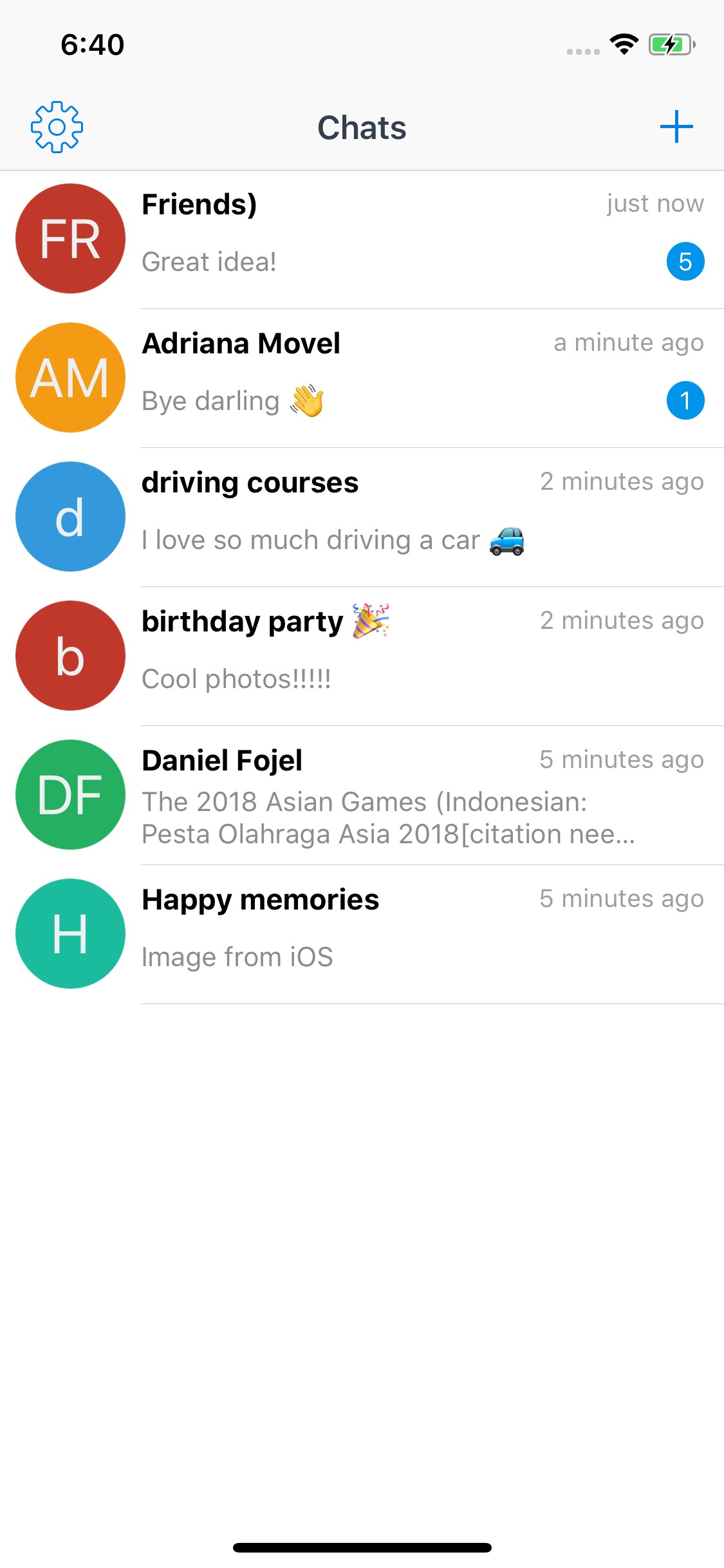 iOS Chat code sample demo