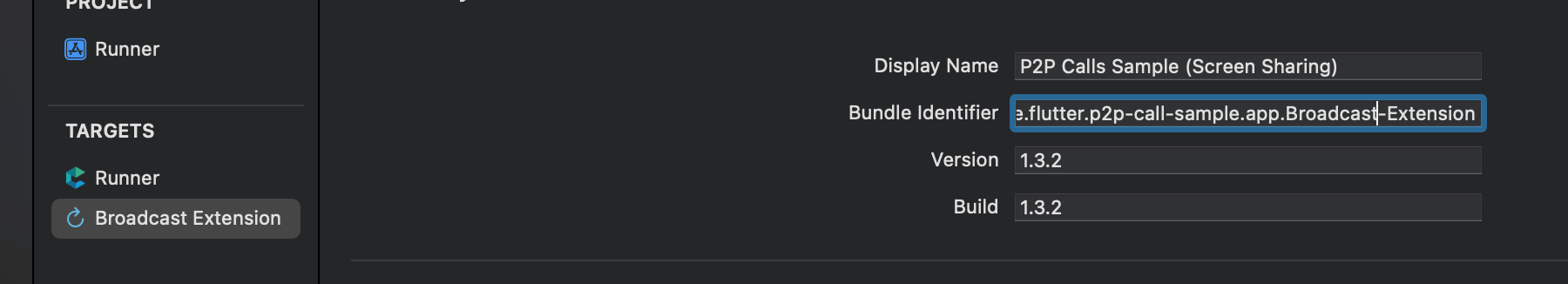 Broadcast Extension Bundle ID